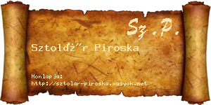 Sztolár Piroska névjegykártya