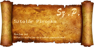 Sztolár Piroska névjegykártya