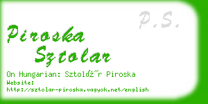 piroska sztolar business card